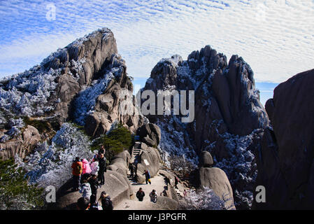 Belle vue sur le parc national de Huangshan, Anhui, Chine Banque D'Images