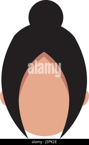 Cartoon femme chef de cheveux sans visage Illustration de Vecteur