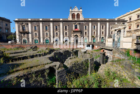 Amphithéâtre romain, Piazza Stesicoro, Catania, sicilia, Italie Banque D'Images