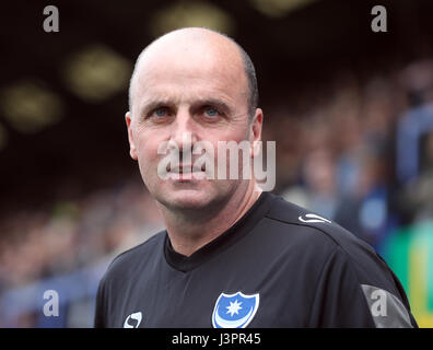 Le Manager de Portsmouth Paul Cook avant le ciel Bet League Deux match à Fratton Park, Portsmouth. Banque D'Images