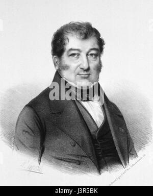 Jean Guillaume Auguste Lugol était un médecin français connu pour avoir développé la solution de Lugol, un puissant antiseptique et désinfectant à base d'iode. Ses contributions à la science médicale ont eu un impact significatif sur le traitement des maladies thyroïdiennes et les soins des plaies au XIXe siècle. Banque D'Images