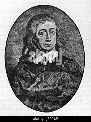 John Milton, l'un des poètes anglais les plus influents, est connu pour son poème épique « Paradise Lost », qui explore les thèmes du libre arbitre, de la rébellion et de la chute de l'homme. Son travail demeure central dans la littérature et la philosophie anglaises. Banque D'Images
