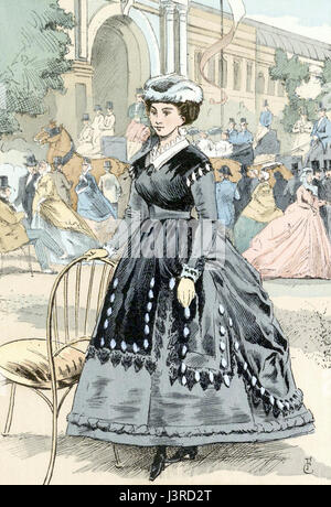 En face du Palais de l'industrie de retour de la course, 1866 Banque D'Images