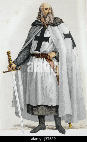 Jacques de Molay fut le 23e et dernier Grand Maître des Templiers. Il est historiquement connu pour son exécution en 1314 et son implication dans la chute de l'ordre des Templiers. Banque D'Images