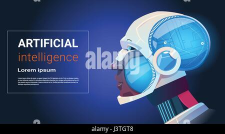 L'Intelligence Artificielle du Robot La technologie moderne du cerveau Illustration de Vecteur