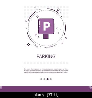 Public Parking Sign Banner With Copy Space Illustration de Vecteur