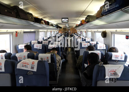Intérieur de l'économie animée sur chariot nouveau Beijing à Shanghai la grande vitesse ferroviaire en Chine le 22 février 2016. Banque D'Images