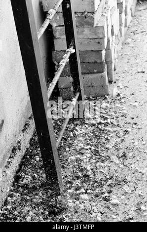 Un escalier de secours de l'échelle en acier Banque D'Images