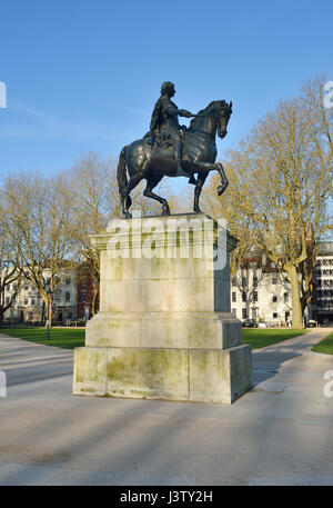 Statue de Guillaume III et de Queens Square, Bristol Banque D'Images