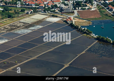 Les marais salants à Ston ville sur Pelješac Banque D'Images