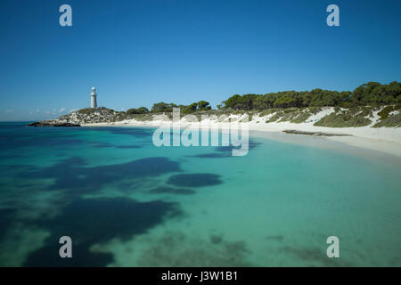 Bathhurst phare sur l'île Rottnest. Rottnest Island se trouve au large des côtes de l'ouest de l'Australie près de la ville de Perth. Banque D'Images