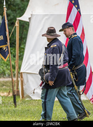 American Civil War reenactors à l'événement dans l'île de chien Red Bluff, en Californie. Banque D'Images