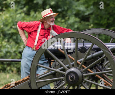 American Civil War reenactors à l'événement dans l'île de chien Red Bluff, en Californie. Banque D'Images