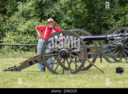 American Civil War reenactors à l'événement dans l'île de chien Red Bluff, en Californie. Banque D'Images