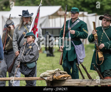 American Civil War reenactors à l'événement dans l'île de chien Red Bluff, en Californie. Banque D'Images