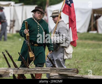 American Civil War reenactors à l'événement dans l'île de chien Red Bluff, en Californie. Banque D'Images