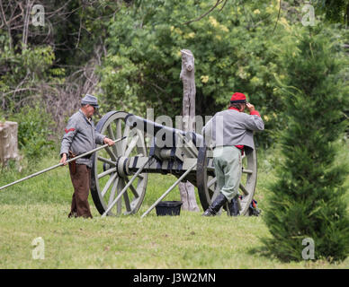 American Civil War reenactors à l'événement dans l'île de chien Red Bluff, en Californie. Banque D'Images