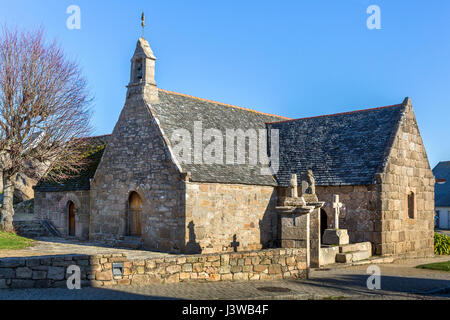 Pierre 17ème siècle Chapelle Sainte-Anne à Tregastel, Bretagne, France Banque D'Images