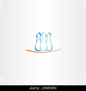 Des quilles logo vector icon jouer Illustration de Vecteur