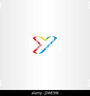 Logo couleur lettre y design icône stylisée Illustration de Vecteur