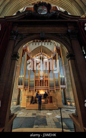 Le nouvel orgue à Merton College, Université d'Oxford, Angleterre Banque D'Images