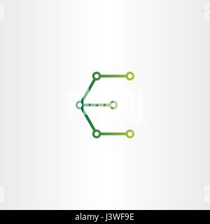 Lettre e circuit electronique logo symbole vecteur icône Illustration de Vecteur