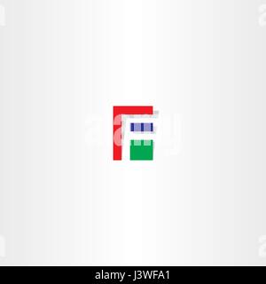 Lettre f rouge vert bleu logo icône Illustration de Vecteur