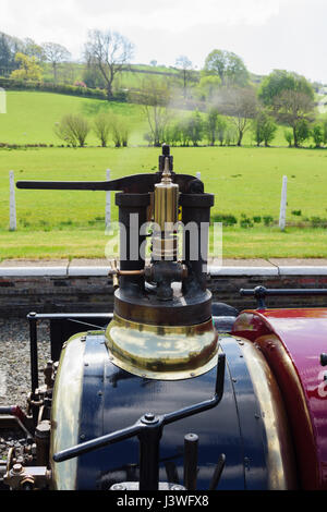 Sifflet et de direction sur le George B Le Bala Lake Railway narrow gauge steam nouveau moteur construit en 1898 Banque D'Images