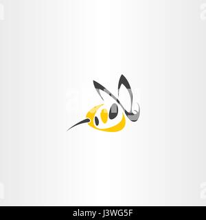 Wasp stylisé symbole logo icône Illustration de Vecteur