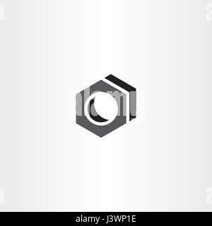 L'écrou de la vis de l'icône vecteur conception logo Illustration de Vecteur