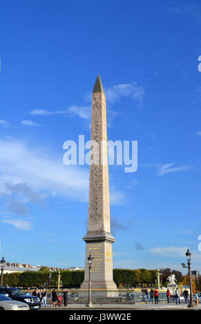 Luxor obelisk dans la place de la Concorde, Paris, France Banque D'Images