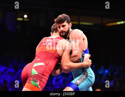 Novi Sad, Serbie. 7 mai, 2017. Viktor Lorincz win médaille d'wrestling championship à Novi Sad Crédit : Nenad Mihajlovic/Alamy Live News Banque D'Images