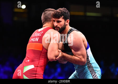 Novi Sad, Serbie. 7 mai, 2017. Viktor Lorincz win médaille d'wrestling championship à Novi Sad Crédit : Nenad Mihajlovic/Alamy Live News Banque D'Images