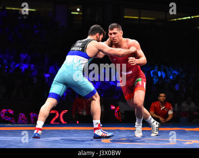 Novi Sad, Serbie. 7 mai, 2017. Viktor Lorincz win médaille d'wrestling championship à Novi Sad Crédit : Nenad Mihajlovic/Alamy Live News Banque D'Images