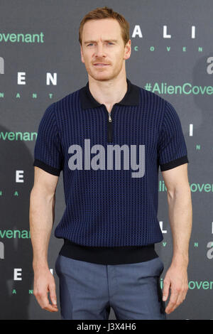 Madrid, Espagne. 8 mai, 2017. Michael Fassbender assiste à l'étranger Pacte photocall au Villamagna Hotel à Madrid, Espagne. Mai 08, 2017. Credit : Jimmy Olsen/media/MediaPunch /Punch Alamy Live News Banque D'Images