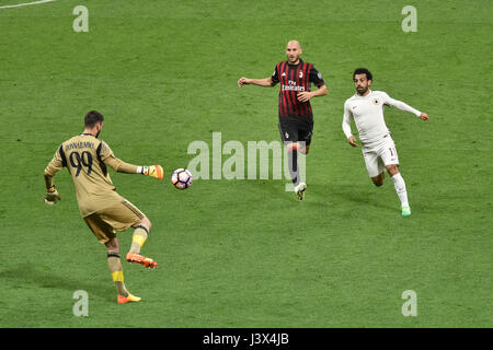 Milan, Italie. 7 mai, 2017. Serie A italienne match de football AC Milan vs AS Roma, au stade San Siro, à Milan. Résultat final 1 - 4. Credit : Federico Rostagno/Alamy Live News Banque D'Images