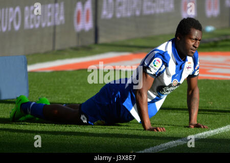 La Corogne, le 7 mai 2017 - Marlos Moreno. Espanyol de Barcelone a battu 1-2 Deportivo La Corogne avec des buts marqués par Leo Baptistao (14e minute) et Gerard (29e minute). Guirane N'Daw Florin (47e minute) a marqué le seul but pour le Deportivo. La Liga Santander matchday 36 jeu, stade Riazor. Photo par Monica'Arcay Carro | PHOTO MEDIA EXPRESS Banque D'Images