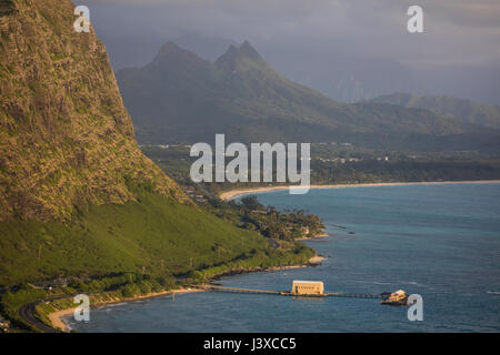 Une vue de Makapu'u et la zone de l'surrouding Makapu'u phare randonnée. Banque D'Images