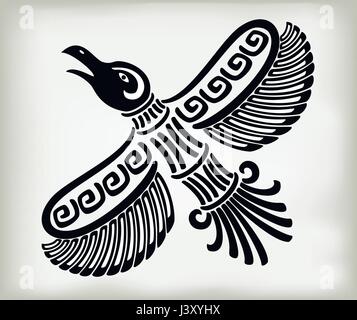 Oiseau stylisé décoratif crows dans le style de l'ancienne ethniques indiens américains avec les tendances nationales. EPS10 vector illustration Illustration de Vecteur