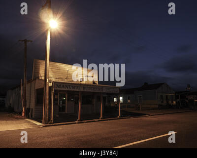 Ancien magasin de nuit, Mananui, King Country, Nouvelle-Zélande Banque D'Images