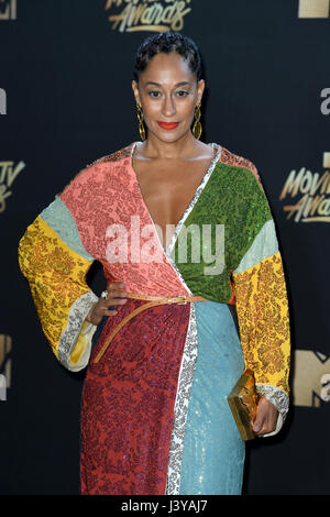 Tracee Ellis Ross participant à la 2017 MTV Film et TV Prix tenue au Shrine Auditorium à Los Angeles, USA. Banque D'Images