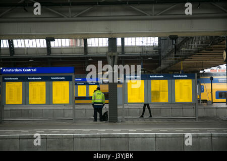 Capture de la gare Amsterdam Ceentral Banque D'Images