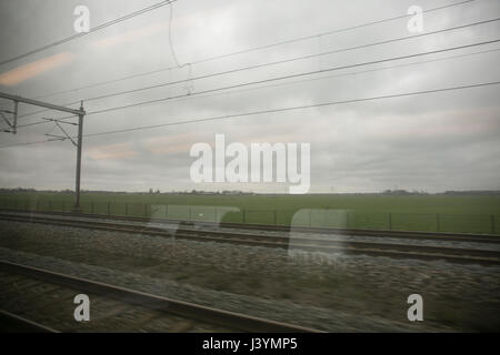 Capturer l'intérieur d'un wagon de paysage hollandais Banque D'Images