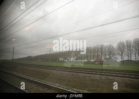 Capturer l'intérieur d'un wagon de paysage hollandais Banque D'Images