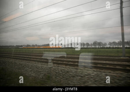 Capturer l'intérieur d'un wagon de paysage hollandais Banque D'Images