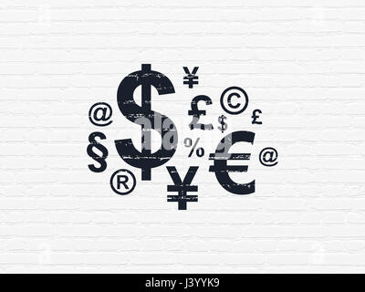 Concept Marketing : Finances Symbole sur wall background Banque D'Images