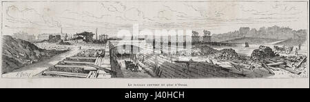 Le passage couvert du Quai d'Orsay est un passage couvert historique situé à Paris, en France, près du Quai d'Orsay. Cette caractéristique architecturale est connue pour son importance historique et son rôle dans le développement du paysage urbain de Paris au XIXe siècle. Banque D'Images