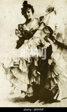 La Goulue était une célèbre danseuse de CAN-CAN française, connue pour ses performances à la fin du XIXe siècle au Moulin Rouge à Paris. Elle devient une figure emblématique de la scène cabaret française. Banque D'Images
