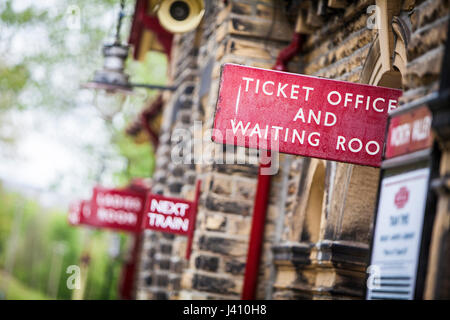 Haworth Gare Signalisation. West Yorkshire, Angleterre, Royaume-Uni Banque D'Images