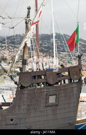 Bateau pirate de Christophe Colomb à Funchal, Madère Banque D'Images